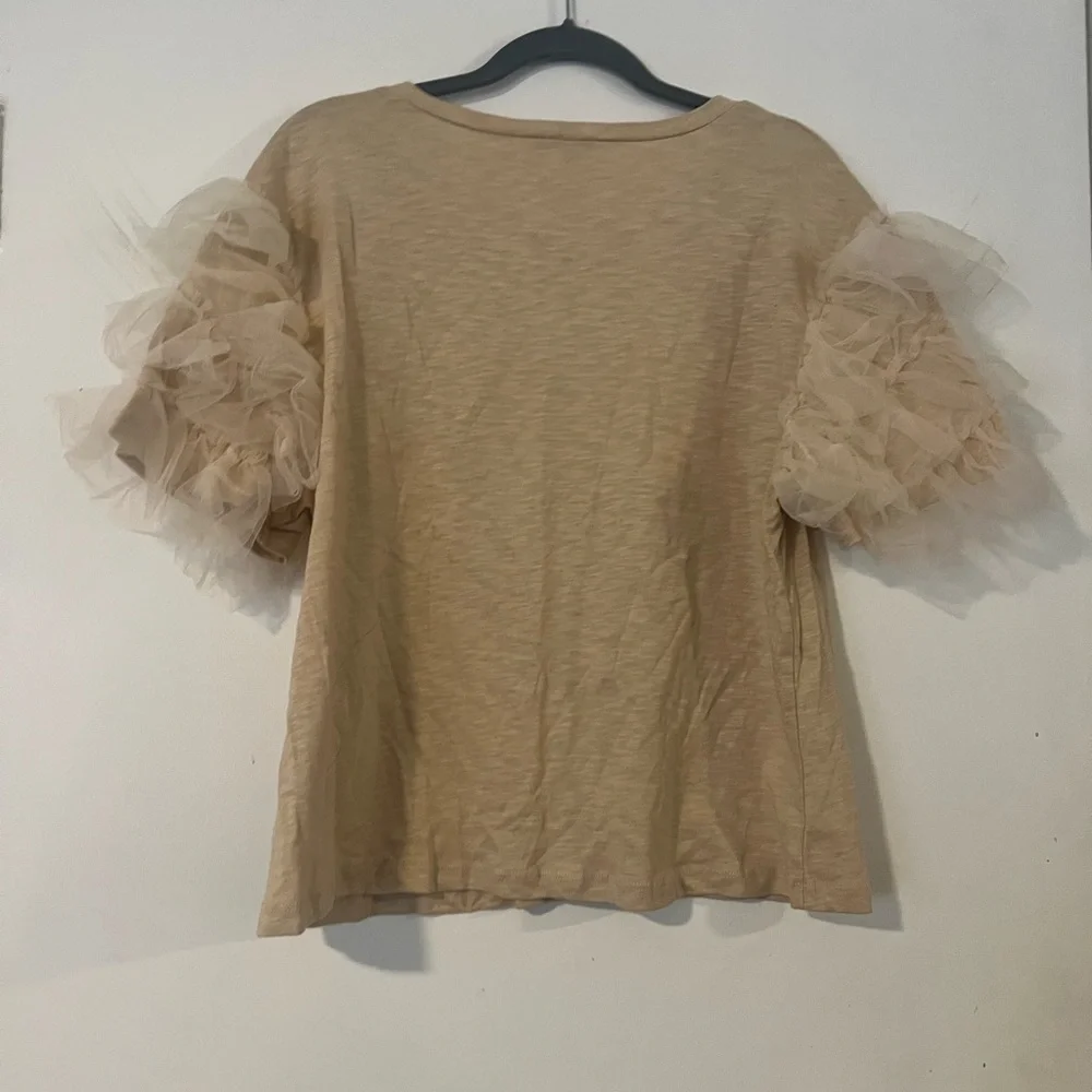 Chic Beige Ruffle Sleeve Top - Picture 3 of 3